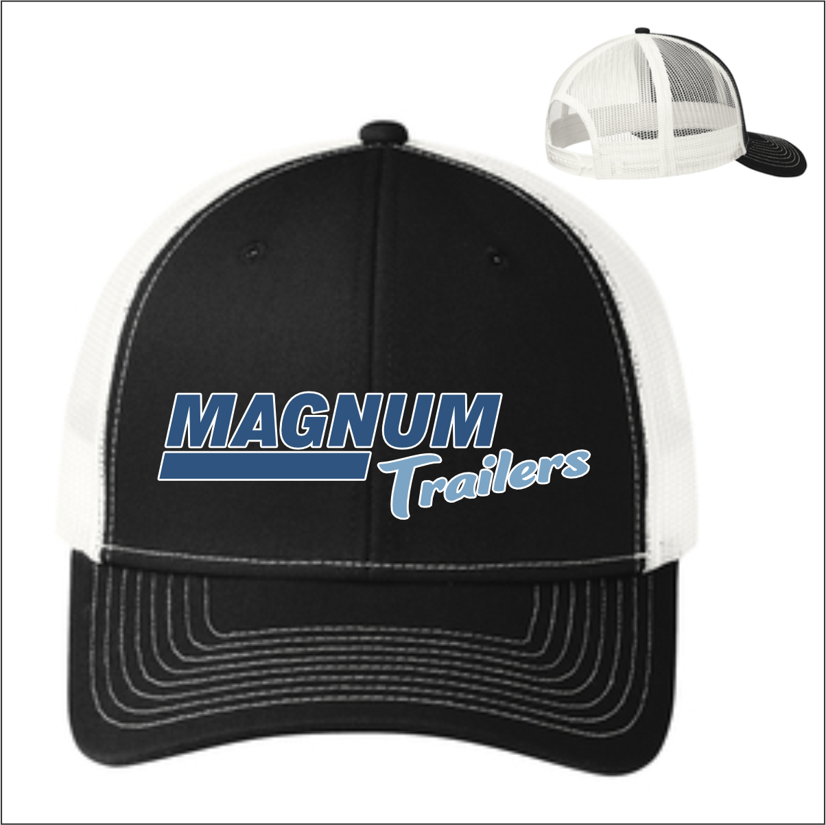 MAGNUM BLACK RICHARDSON TRUCKER EMBROIDERED FULL LOGO HAT 463C112