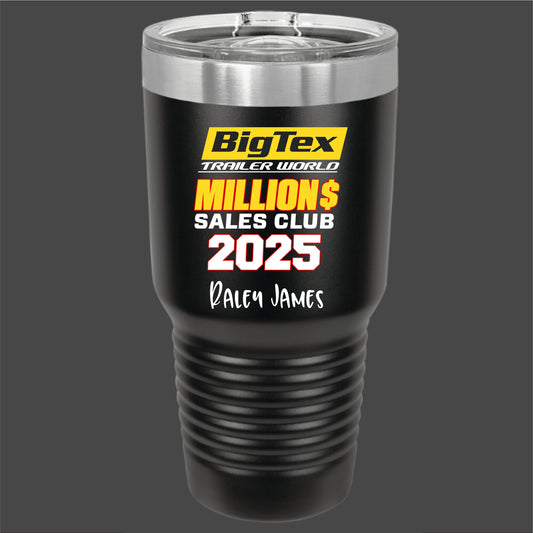 2 MILLION DOLLAR CLUB - 463-LTM7366 BLACK 30oz STAINLESS TUMBLER