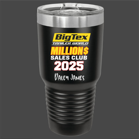 2 MILLION DOLLAR CLUB - 463-LTM7366 BLACK 30oz STAINLESS TUMBLER