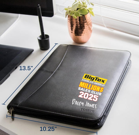 4 MILLION DOLLAR CLUB - AZ1463 LEATHER PADFOLIO ORGANIZER
