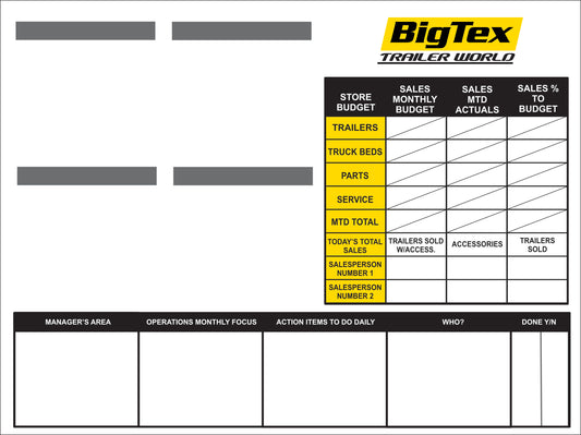 BIG TEX HUDDLE BOARD WITH 3 RING BINDERS $385.00