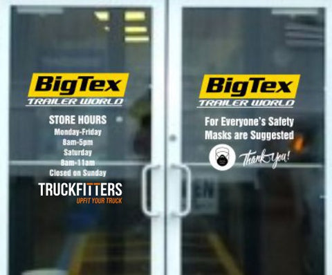 TRUCK FITTER / BIG TEX READY TO INSTALL DOOR DECALS $39.95